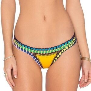 Kiini Crochet Neoprene RO Bikini Bottoms Only Yellow Multi Color Small